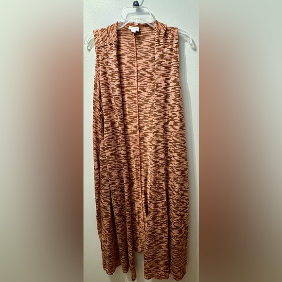 LulaRoe Brown long sleeveless Cardigan, size XL - Picture 1 of 3